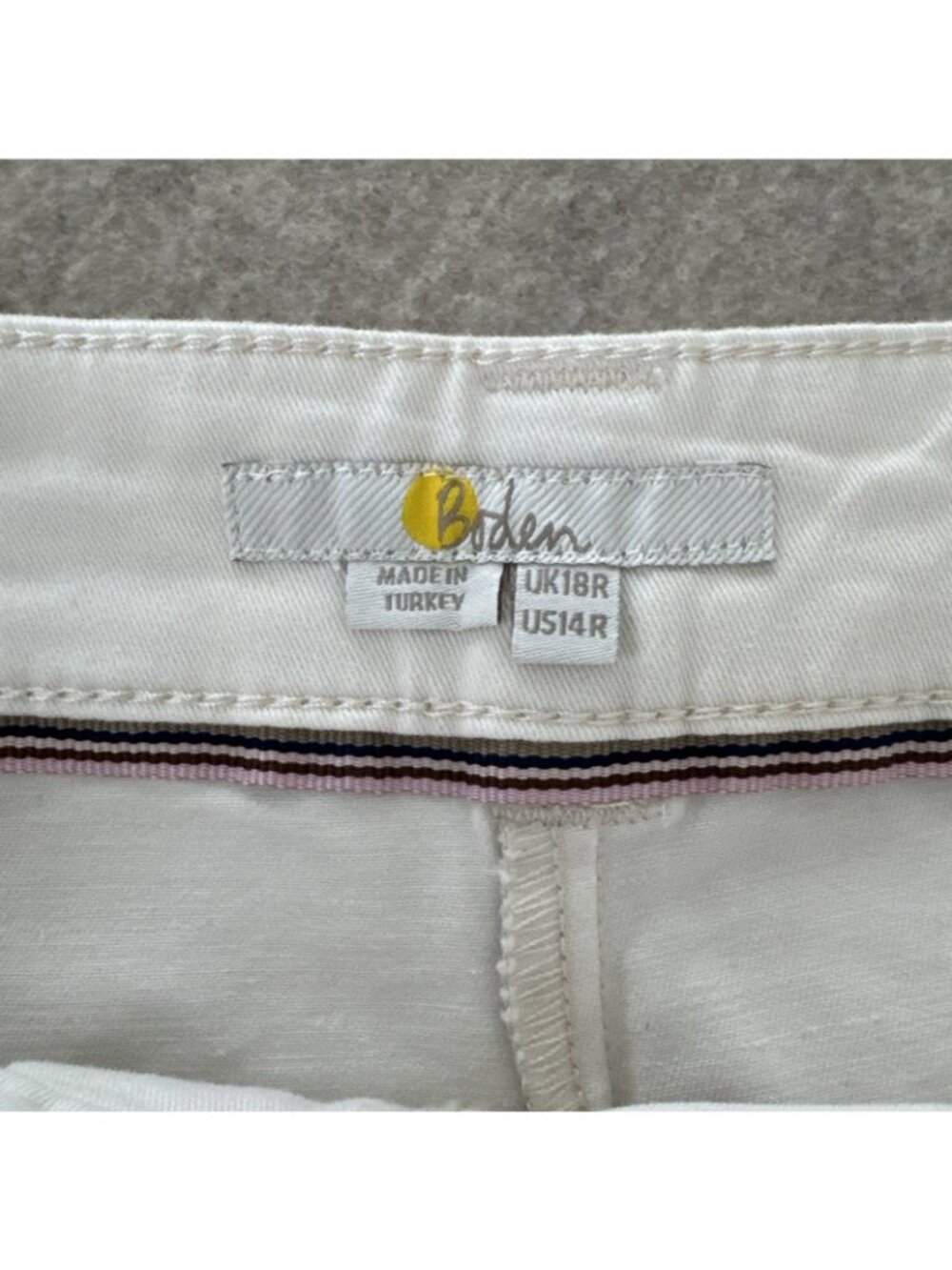 Boden Classic Chino Pant Slim Ankle Length Ecru Womens 14 New - Picture 4 of 16